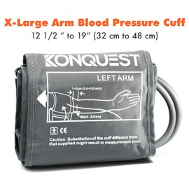 KONQUEST XL Replacement Cuff - for Automatic Blood Pressure Monitors with Straight Connector (X-Large) - for Upper Arm Circumference from 12 1/2" to 19"