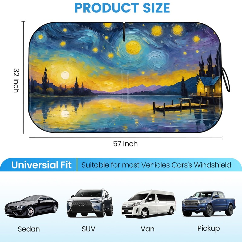 Car Windshield Sun Shade - Reflector Sunshade Offers Ultimate Protection