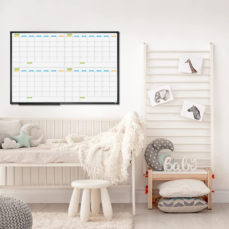 JILoffice Magnetic Dry Erase Calendar Whiteboard, 4 Month White Board
