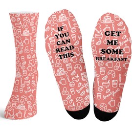 Hippowarehouse Breakfast Funny Socks Novelty Gifts Joke Present Him Her Fathers Mothers Day Birthday Box Included 26.5cm 35cm 40cm