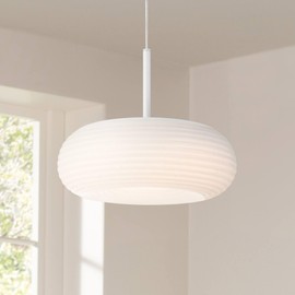 Possini Euro Design Sandringham 13 3/4" Wide Sanded White LED Pendant Light