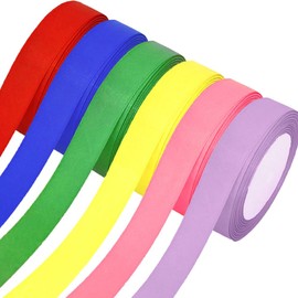 Satin Ribbon, 6 Rolls Decorative Ribbon, Fabric Ribbon, 20 mm x 22 m Roll Decoration Gift Ribbon for Wedding, Valentine's Day, Birthday Gifts, DIY Crafts, Christening, Bouquets Packaging, Set of 6