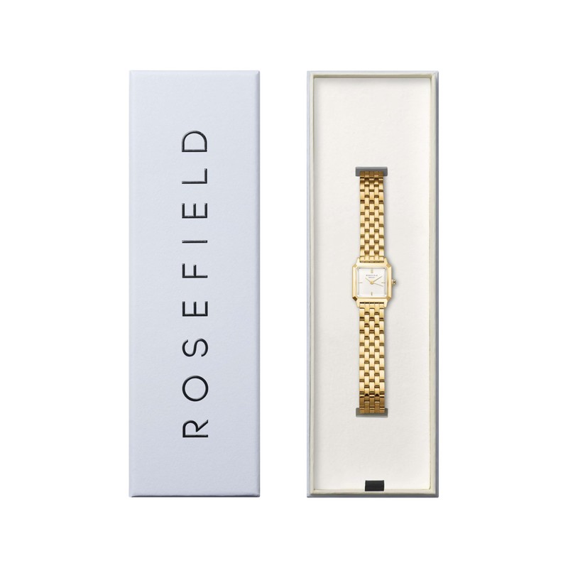 Rosefield Women's BWGSG-B01 Silver Mini Oval Silver-Tone Woven Mesh Watch