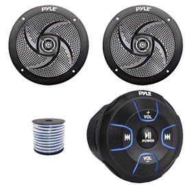 Pyle PLMRBT18 Bluetooth Marine Controller, 5.25" 180W Max Speakers (1 Pair)
