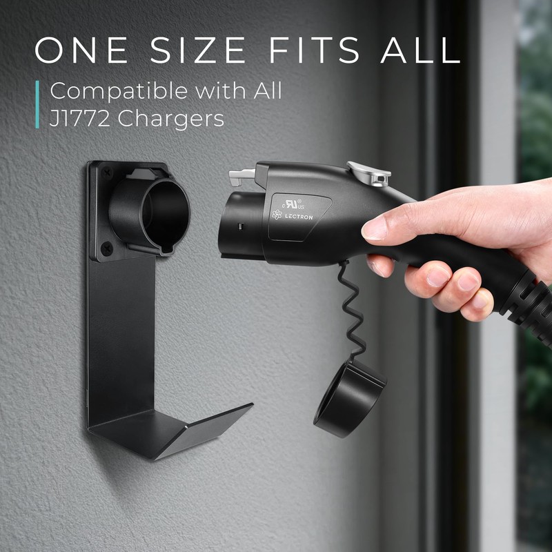 Lectron Electric Vehicle Charger Nozzle Holster Dock & J-Hook Combo