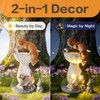 HUYIENO Solar Garden Statue Outdoor Decor Ornament Waterproof Solar Powered