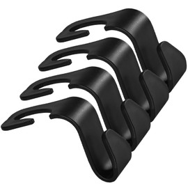 Pack of 4 Car Accessories Interior, Bag Holder Car, Headrest Hooks, Car Gadgets Interior, Car Hook Headrest, Car Seat Back Seat Headrest Hook, for Shopping Bags, Handbags, Clothes