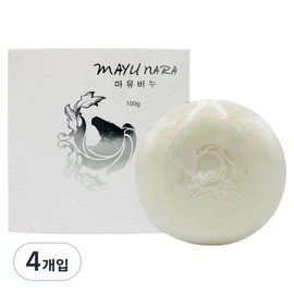 Mayunara Horse Oil Soap, 100g, 4 packs / 마유나라 마유 비누, 100g, 4개입