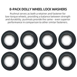 (8-Pack) 3/4" Axle Push Nuts, Dolly Wheel Lock Washers with Oiled Phosphate Finish - Fit 3/4” Axle Rods on Dollies, Yard Trailers, and Lawn Wagons