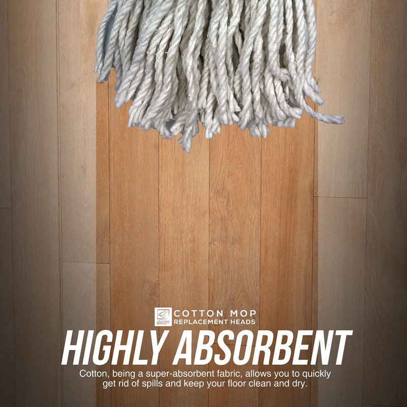 Pack of 2 Cotton Mop Heads Replacement − Super Absorbent