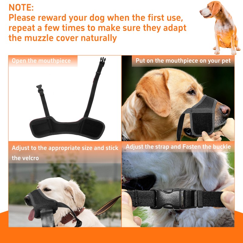 Seyezo Dog Muzzle, Soft Breathable Muzzle for Small Medium Large