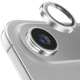 CloudValley for iPhone 17 Air Camera Lens Protector, [1 Second Installaion] Ultra-HD Tempered Glass Cover, [Case-Friendly] Metal Lens Screen Protective Ring, Silver