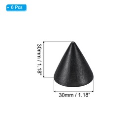 PATIKIL Wood Cone Ring Holder, 6Pcs Wooden Finger Jewelry Ring Display Stand Organizer Wood Cones Rack for DIY Art Crafts, Black (30x30mm)