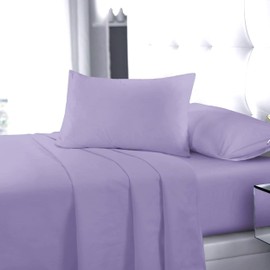 Rohi Easycare Flat sheet Double – Soft Touch Polycotton Bed Sheet – Anti Allergy – Cool & Comfortable Flat Sheets (Double Flat Sheet, 228 x 254 cm, Lilac)