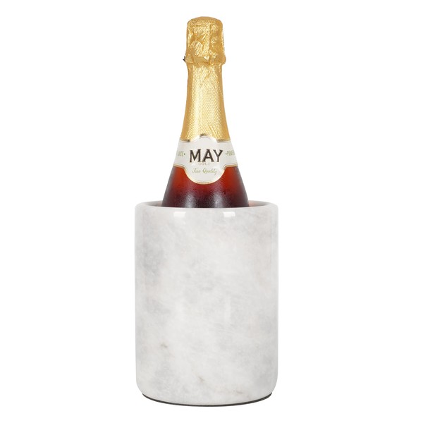 Radicaln Marble Wine Chiller TableTop White 5.5"x6.5" Inch Handmade Wine Cooler for Champagne - Tall Beverage Freeze Cooler Holder - Use as Utensils, Stationery & Centerpiece Bar Decor (WZ-03)