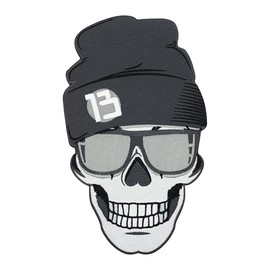 Finally Home Large Skull with Hat Back Patch for Ironing | Motorcycle Cowl Patches, Biker Iron-On Patch, Skull Back Patch, Patch for Men