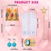 GHGMAO 5pcs Princess Peach Crown Accessories Kit for Girls Include