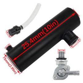 LVOUP 3x10 Go Kart and Mini Bike Gas Tank Cylinder with Clamp Compatible for Coleman Powersports CT200U BT200X CT200u-ex and Predator 212cc 196cc/6.5HP Black