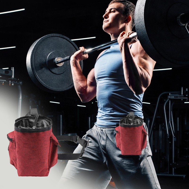 Bouldering Chalk Bag,Chalk Storage Organizer with Zippered Pocket and Adjustable
