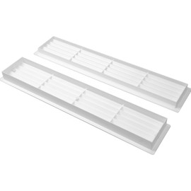 Vent Systems 17.7" x 3.5" Inches White Door Grille - Two Sided Door Louvers - Ventilation Air Register - Indoor Vent Grates - Bathroom, Cabinet, Garage Through The Door Vent Cover