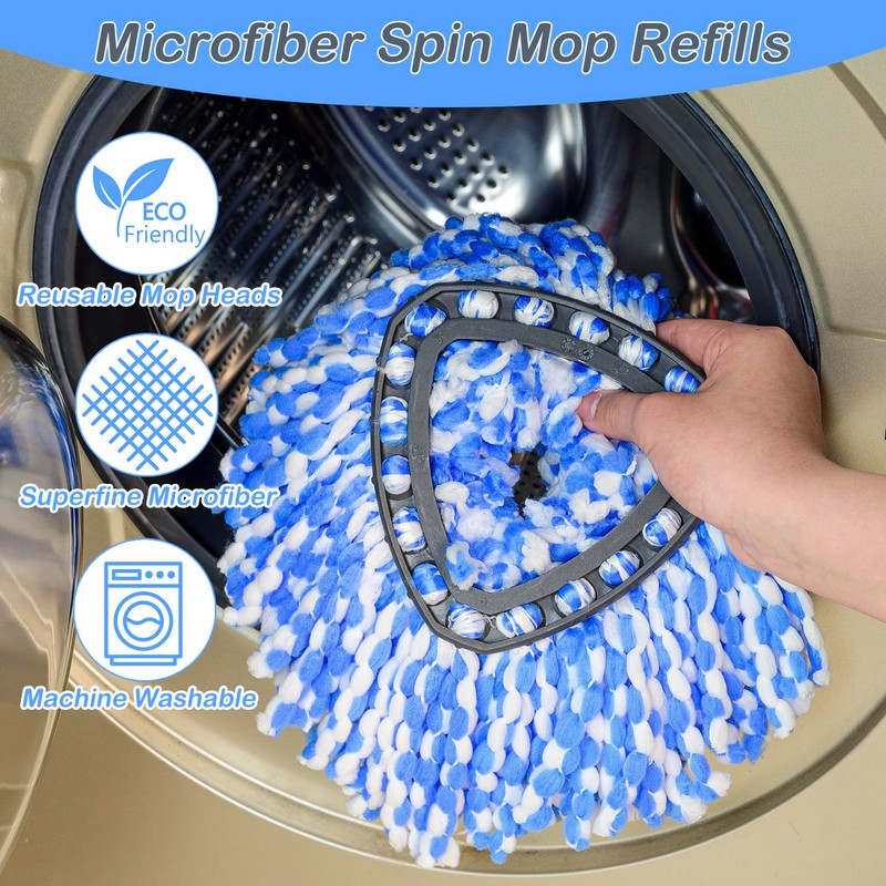 6 Pack Mop Head Replacement Compatible for vileda Triangle Swivel