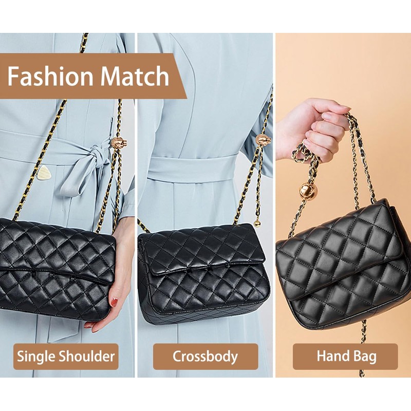 CCAIPU Handbag Chain Strap, Gold Alloy Bag Chain Adjustable Handbag