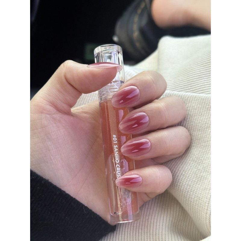 [Highly recommendedTanghulu Nail] Plum Melting Lip Glow - Almond flat