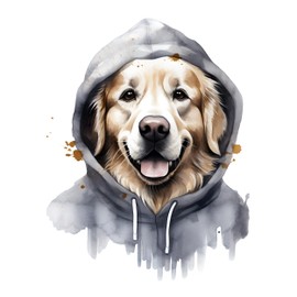 GRAZDesign Wandtattoo Hund Golden Retriever Cooles Motiv für Wohnzimmer, Schlafzimmer, Jugendzimmer, Wandsticker als Wanddeko, Wandaufkleber - 52x40cm