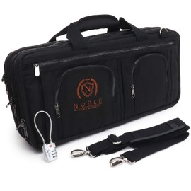 Waxed Canvas Chef Knife Bag Holds 19 Knives Plus Knife Steel Meat Cleaver and Large Storage Compartments! Our Most Durable Professional Line Knife Carrier Includes Custom Padlock! (Bag Only), Black, L