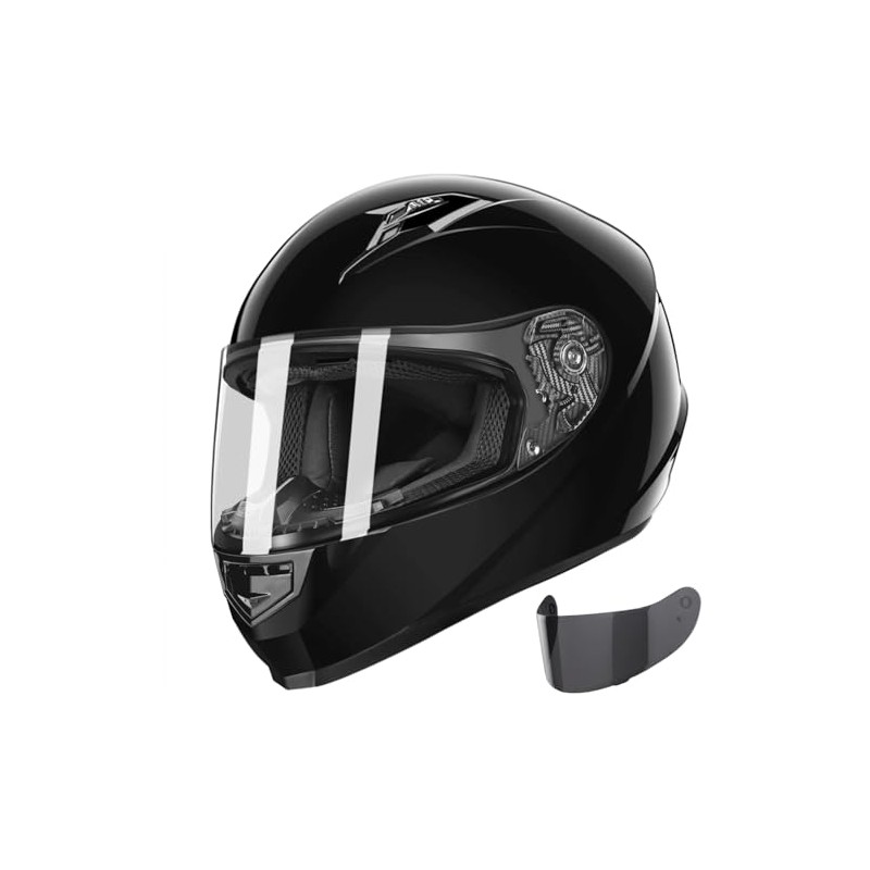 GLX GX11 Compact Motorcycle Helmet - Black, Large - Full
