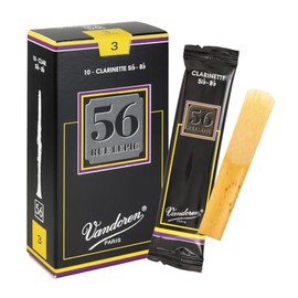 Vandoren CR5025 Bb Clarinete 56 Rue Lepic Reeds fuerza 2.5; Caja de 10, Strength 3, Strength 3