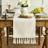 Artoid Mode Beige Boho Rural Rustic Farmhouse Tassel Table Runner,