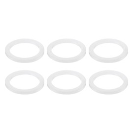 uxcell 6 Pcs Solid Silicone Flat Washer DN65 3-5/32" OD x 2-1/2" ID x 1/4" Thickness Large Washers O Ring Sealing Gaskets, Industrial Flat Rubber Spacer, White