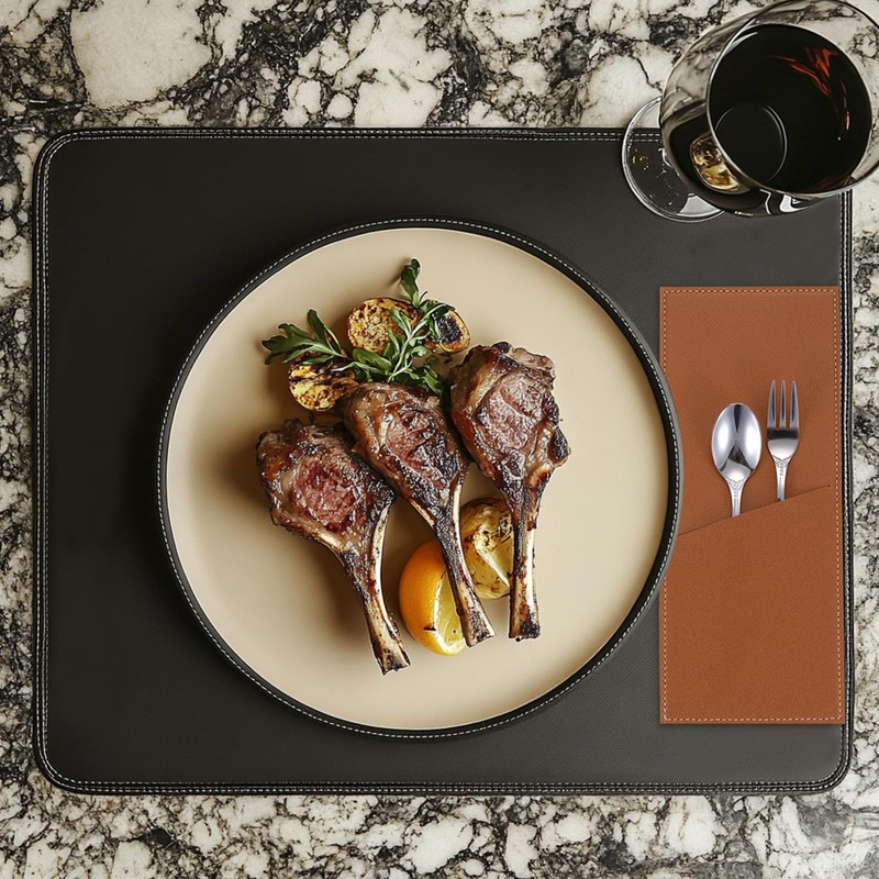 uxcell 4 Pcs Leather Cutlery Sleeve Silverware Utensil Holders Knife