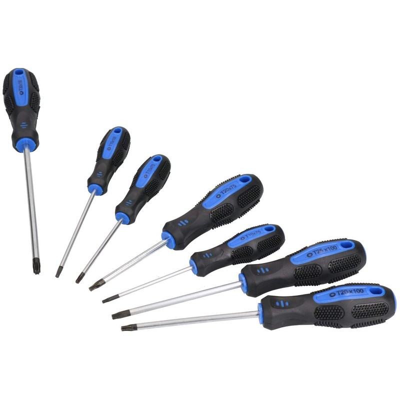 7pc Torx Star Magnetic Screwdriver Set with Cushioned Grip T10