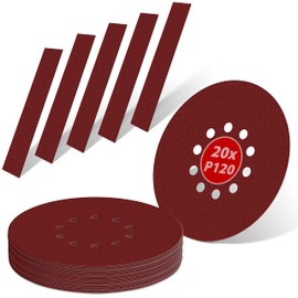 KSP-Tec® │Pack of 20 Sanding Discs Diameter 225 mm | Grit P40, 60, 80, 120, 180 | 10 Holes | Sandpaper Drywall Sanders Long Neck Sanders Sanding Giraffe (P120)