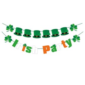 SWHATYW St. Patrick 's Day Banner Irish Holiday Party Decoration Shamrock Clover Garland Supplies