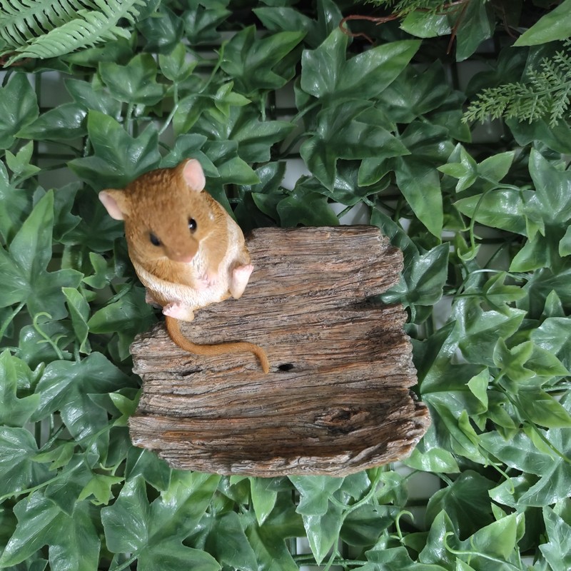 Vivid Arts - Harvest Mouse on Driftwood - Garden Decoration