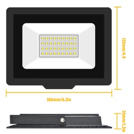 PICAA LED Spotlight 30 W, LED Spotlight Outdoor, 3000 LM LED Shear Launcher, IP65 Waterproof Floodlight, 6000 K Cool White Outdoor Spotlight, Outdoor Spotlight for Backyard, Driveway, Doors, Garage,