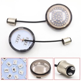 Aoling Harley Turn Signal LED 12V S25 Base 1157 Double Sphere Brake Daylight Insert Type Smoke Harley Turn Signal Lens Cover Included Turn Signal Motorcycle Turn Signal Amber White Red Bike Daylight