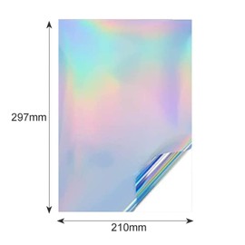 Hologram Seals, Transparent, 10 Sheets, A4 Size, Glitter, Colorful Cutting Stickers, Stickers, Glossy, Stickers, Removable, Waterproof, For Photography, Fashionable (Aurora Tickets)