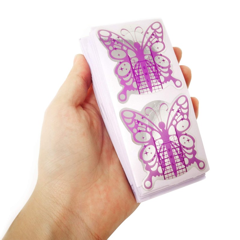 Honbay 100PCS Butterfly-Shaped Acrylic Nail/UV GEL Nail Extension Tips Form