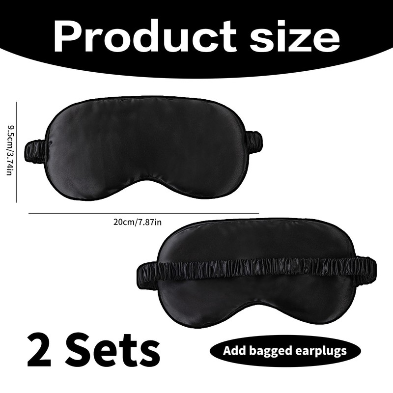 Pack of 2 Silk Sleeping Masks, Comfortable Sleeping Mask for