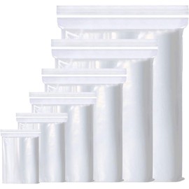 JeeJaan® 100 Pcs of Grip Seal Bags GL-8 3" x 7.5" | Heavy Duty Cellophane Bags | Resealable Clear Plastic Food Storage Bags & Freezer Bags for Kitchen, Jewelry, DIY, Office Stationery Storage