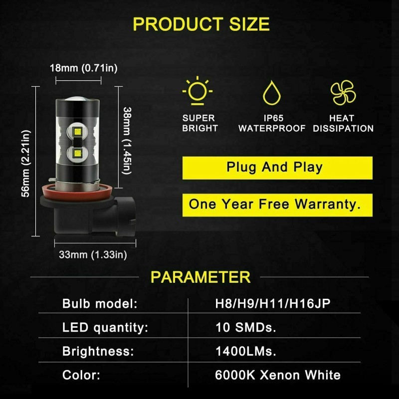 For Toyota 4Runner 2010-2021 - 6x LED Headlight Bulbs Hi/lo