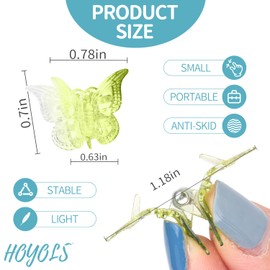 Hoyols Butterfly Clips for Girls, 90s Butterflie Accessories for Women, Cute Mini 2000s Hair Claw Clip Plastic Claw Rainbow Rave Festival Assorted 12 Hues 48 pcs (Gradient Color)