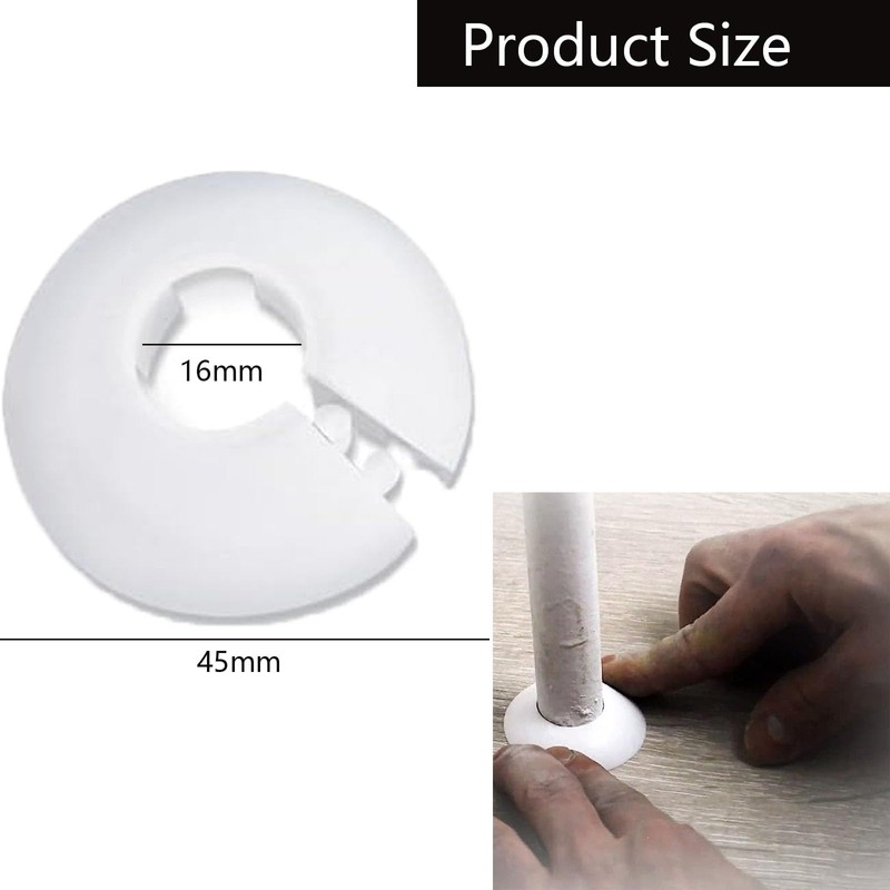 10 Pcs Radiator Pipe Cover, White Plastic Pipe Covers Sleeve,