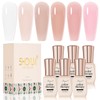 SHOYUM Nude Pink Gel Nail Polish Set- 6 Colors Sheer