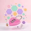 Pink Love Heart Shape Combination Padlock for Girls Women,Mini 3-Digit