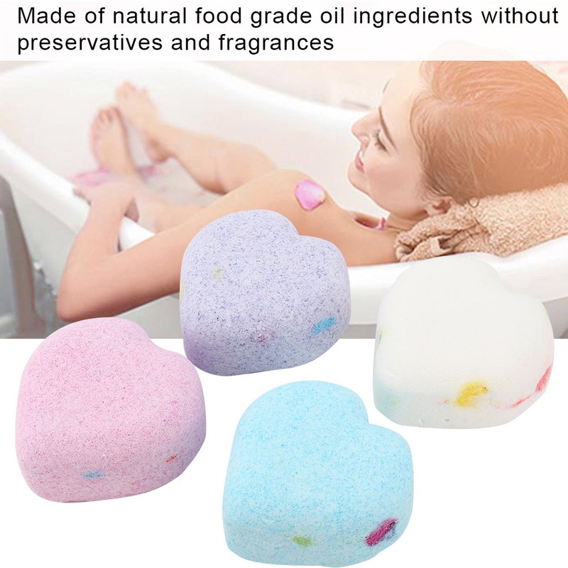 4pcs Heart Shape Bathroom Aromatherapy Body Cleaner Nourishing Moisturizing Bath